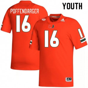 Youth Reese Poffenbarger Orange Miami Hurricanes College Football #16 Jersey 352418-721