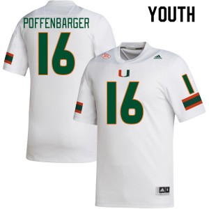 Youth Reese Poffenbarger White Miami Hurricanes College Football #16 Jersey 305119-353
