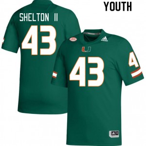 Youth Rocky Shelton II Green University of Miami College Football #43 Jersey 114559-792