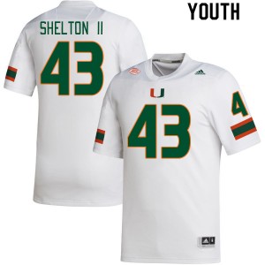 Youth Rocky Shelton II White Miami Hurricanes College Football #43 Jersey 261188-112