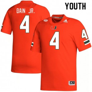 Youth Rueben Bain Jr. Orange University of Miami College Football #4 Jersey 714960-674