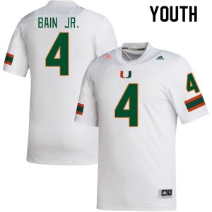 Youth Rueben Bain Jr. White Miami College Football #4 Jersey 855939-842