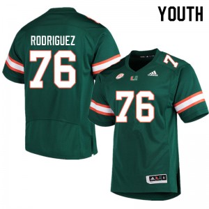 Youth Ryan Rodriguez Green Miami College Football #76 Jersey 761058-862