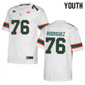 Youth Ryan Rodriguez White University of Miami College Football #76 Jersey 832663-745