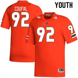 Youth Samuel Coufal Orange Miami College Football #92 Jersey 231857-705