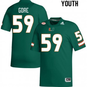 Youth Thomas Gore Green Miami College Football #59 Jersey 810776-766