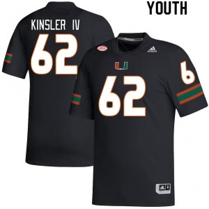 Youth Tommy Kinsler IV Black Miami College Football #62 Jersey 488164-799