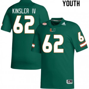 Youth Tommy Kinsler IV Green Miami College Football #62 Jersey 454718-536