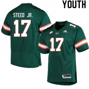 Youth Waynmon Steed Jr. Green Miami Hurricanes College Football #17 Jersey 642423-169