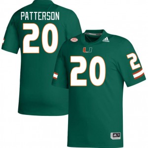 Men Zaquan Patterson Green Miami College Football #20 Jersey 653182-923