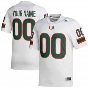 Men Custom White University of Miami College Football #00 Jersey 729866-371
