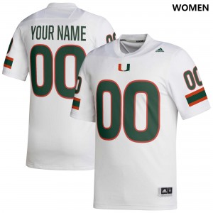 Women Custom White Miami Hurricanes College Football #00 Jersey 924940-179