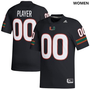 Women Custom Black University of Miami College #00 Jersey 993003-627