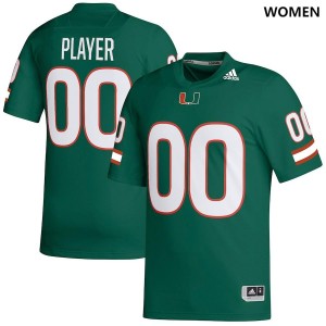 Women Custom Green Hurricanes Hurricanes Football #00 Jersey 480952-198