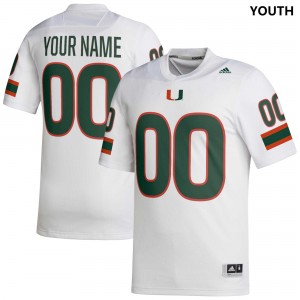 Youth Custom White University of Miami College Football #00 Jersey 278903-469